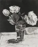 William Kentridge, Roses in Big Glass, etching and aquatint on paper