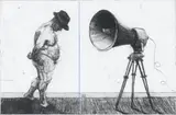 William Kentridge, Man with Megaphone, etching on paper