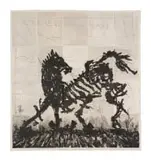 William Kentridge, Skeletal Horse, lift-ground aquatint etching on 100% hemp Phumani handmade paper, mounted on raw cotton cloth