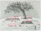 William Kentridge, My Dear Friend (He that Fled his Fate) – Mbinda Cemetery, colour screenprint on paper