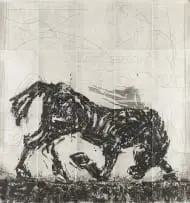 William Kentridge, Triumph of Bacchus, twenty lift ground aquatint etchings printed on 100% hemp Phumani handmade paper, each etching mounted on raw cotton cloth
