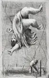 William Kentridge, Levitation, hardground etching, mezzotint and aquatint on paper