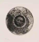 William Kentridge, Panic Picnic, drypoint printed from a vinyl record