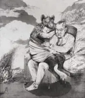 Beware the Lap of Luxury by Diane Victor, 2020, etching on paper, sold Nov 2023