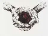 Nelson Makamo, Untitled (Hands), colour lithograph on paper