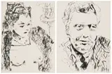 William Kentridge, Lulu 2, Alban 4, two, etching on paper