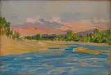 Allerley Glossop, Beach Scene, oil on card
