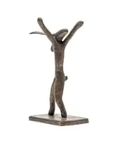 Guy Du Toit, Triumphant Hare, bronze with a brown patina