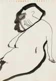 Robert Hodgins, Untitled (Reclining Nude), ink on paper