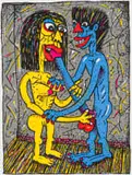 Norman Catherine, Surprise, colour screenprint on paper