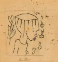 Broken Head, sketch by Alexis Preller, pencil on paper, sold Oct 2023