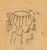 Alexis Preller, Broken Head, sketch, pencil on paper