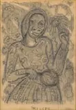 Alexis Preller, Woman Holding Flower, pencil on paper