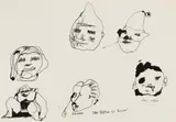Robert Hodgins, Untitled (Ubu Prêtre et Penitent?), ink on paper