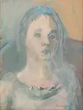 Portrait of a Woman by Jean Welz, oil on paper laid down on board, offered Oct 2023