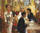 Mari Vermeulen-Breedt, Kafeetoneel - die Kellnerin (Cafe Scene - The Waitress)