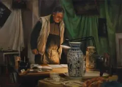 Jaco van Schalkwyk, Antieke Handelaar: Smithfield II, oil on canvas