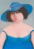 Lady with Hat by Pieter van der Westhuizen, pastel on paper, offered Oct 2023