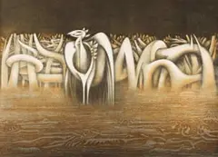 Wendy Vincent, Fantasy Bird in a Landscape, lithograph on paper