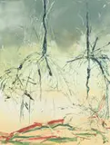 Kim Berman, Mangrove Duet, colour monotype on paper