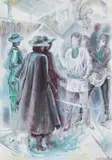 Armando Baldinelli, Figures in Blue and Grey, oil on canvas