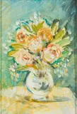 Christo Coetzee, Flowerpiece, oil on card