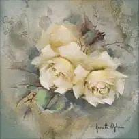 White Roses by Jeanette Dykman, oil on board, sold Oct 2023