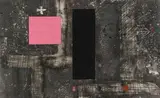 Antoni Tàpies, Rectangles in Pink and Black, mixed media on paper