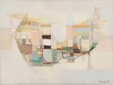 Leslie Reinhardt, Composition, oil on board