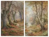 Thomas Tayler Ireland, Trees, two, watercolour on paper
