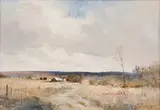 Christopher Tugwell, Road with Distant Houses and Fence