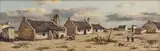 Landscape with Cottages by Otto Klar, oil on board, sold Oct 2023