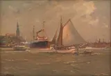 Cathcart William Methven, Harbour Scene, oil on board