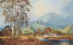 Gerrit Roon, Landscape with Mountains, oil on canvas