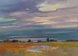 Landscape with Purple Sky by Errol Boyley, oil on card, sold Oct 2023