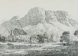 Tinus de Jongh, Cottage Kirstenbosch, etching on paper