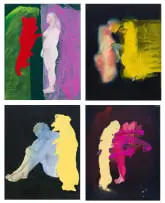 Helen Joseph, Figures, four, mixed media on canvas