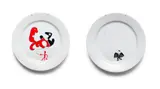 Norman Catherine, Large Plates, two, porcelain plates with transfer image