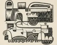 Jack Heath, Architectural Caprice, Indian ink on paper
