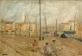 Enslin Du Plessis, French River Scene, oil on board