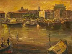 Lim Yew Kuan, Harbour, oil on canvas