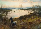 William Lionel Wyllie, Work-a-Day England, oil on canvas