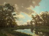 Dutch River Landscape by Tinus de Jongh, oil on canvas, offered Oct 2023