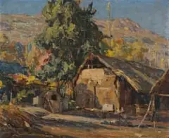 Luis Strozzi-Mauguet, Ranchos en 'El Salto', oil on board