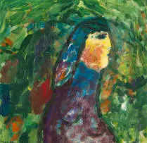 Eugène Brands, Portrait de Profile d'une Femme, oil on card