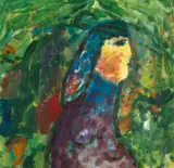 Eugène Brands, Portrait de Profile d'une Femme, oil on card