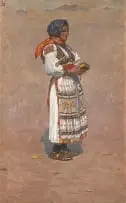 Joža Uprka, Woman in Traditional Dress, oil on canvas
