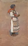 Joža Uprka, Woman in Traditional Dress, oil on canvas