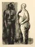 Henry Moore, Man and Woman (CGM 272), 1973, colour lithograph on paper