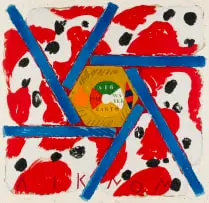 Joe Tilson, Liknon-Red, screenprint on paper